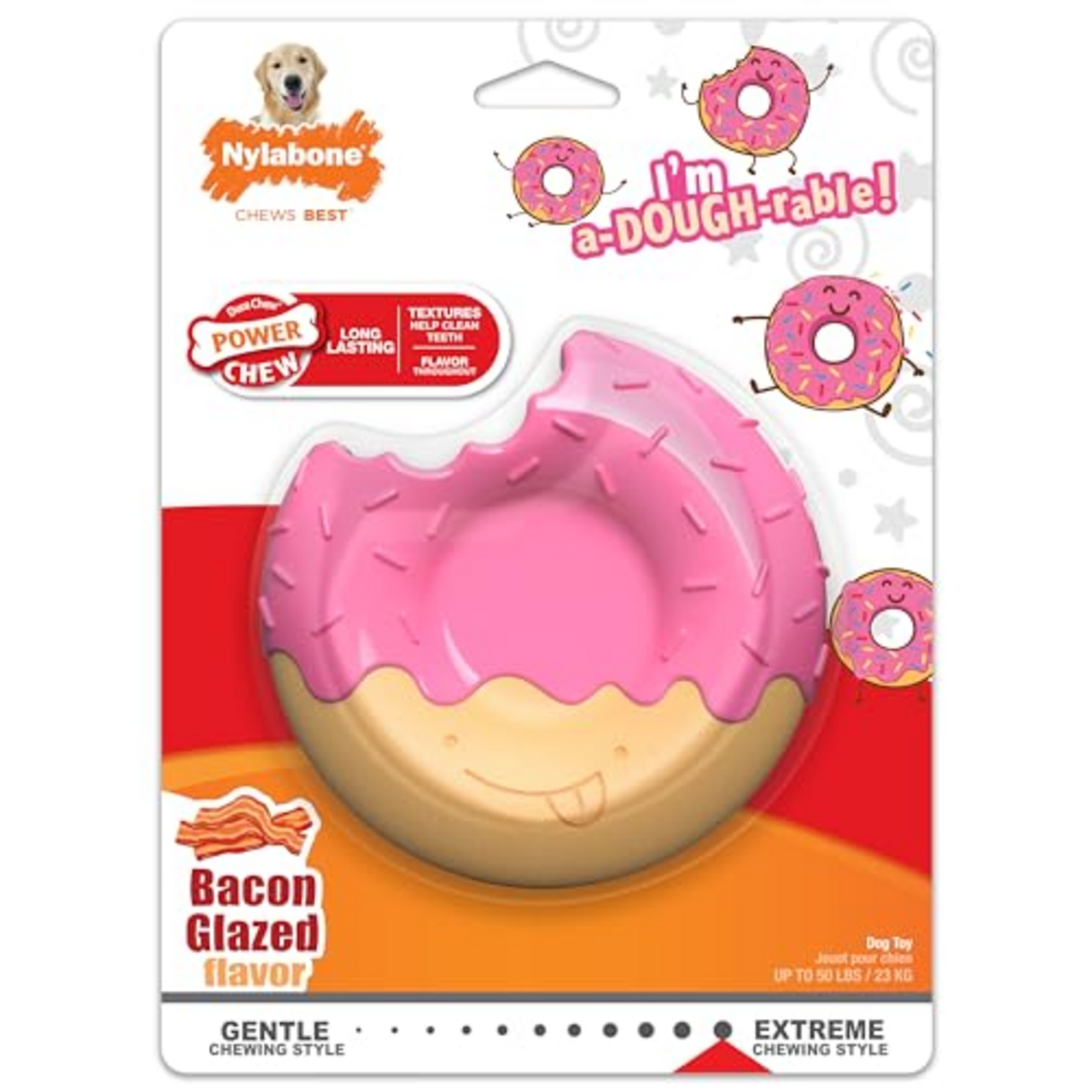 Nylabone Nylabone Power Chew Donut Dog Chew Toy Bacon - Large