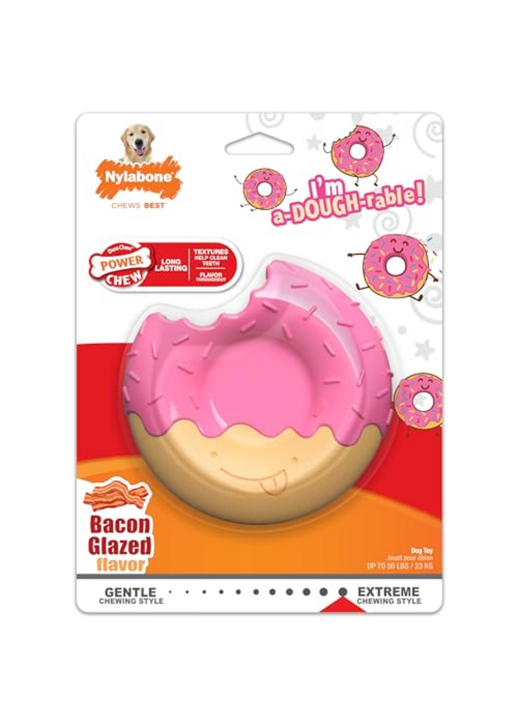 Nylabone Nylabone Power Chew Donut Dog Chew Toy Bacon - Large