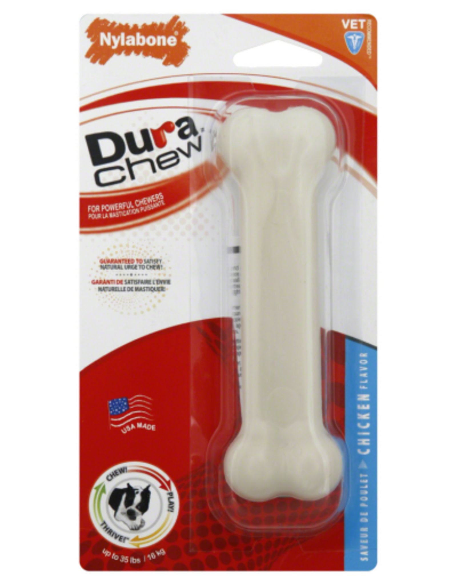 Nylabone NYLABONE DURACHEW CHICKEN BONE-WOLF/MEDIUM