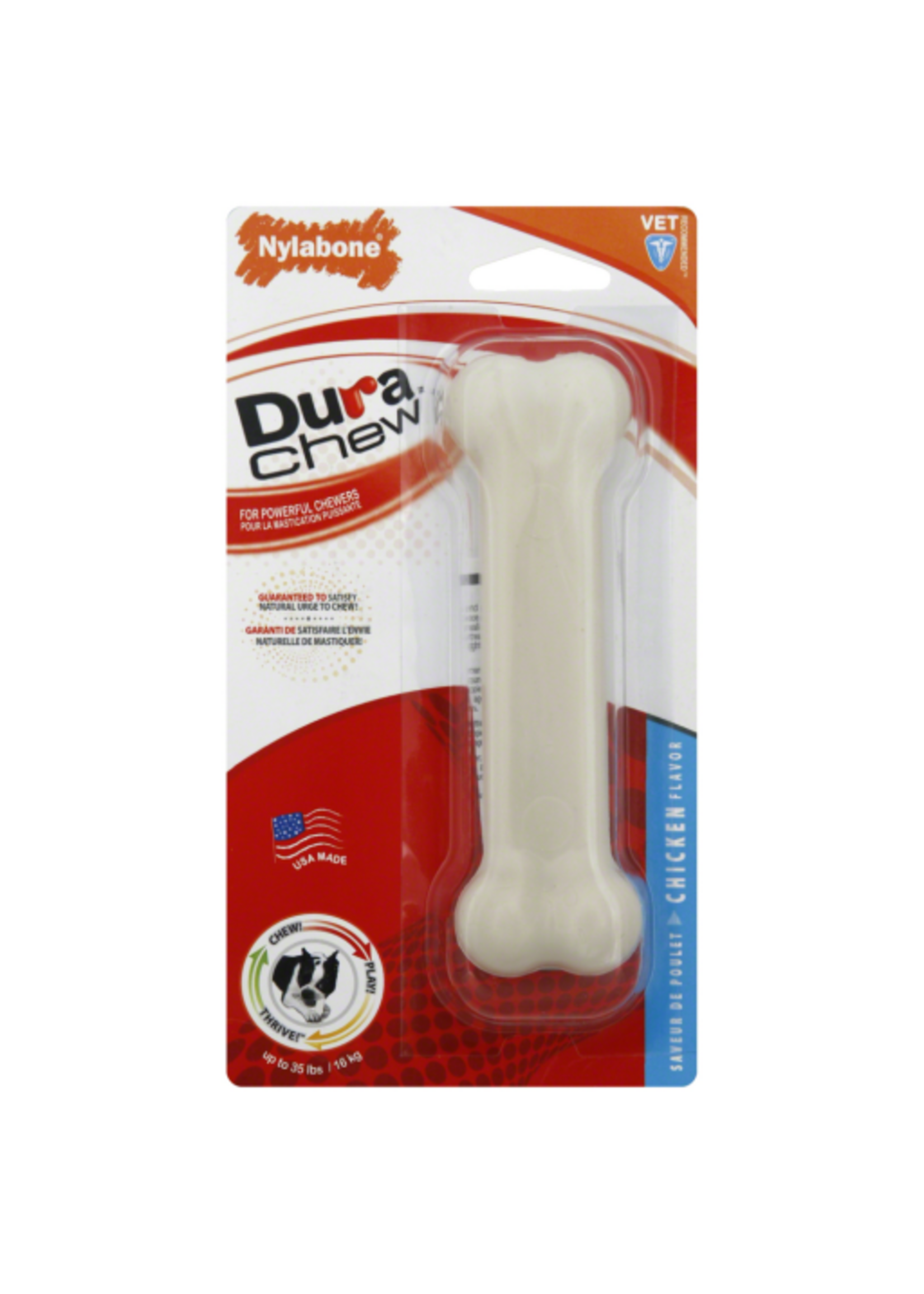 Nylabone NYLABONE DURACHEW CHICKEN BONE-WOLF/MEDIUM