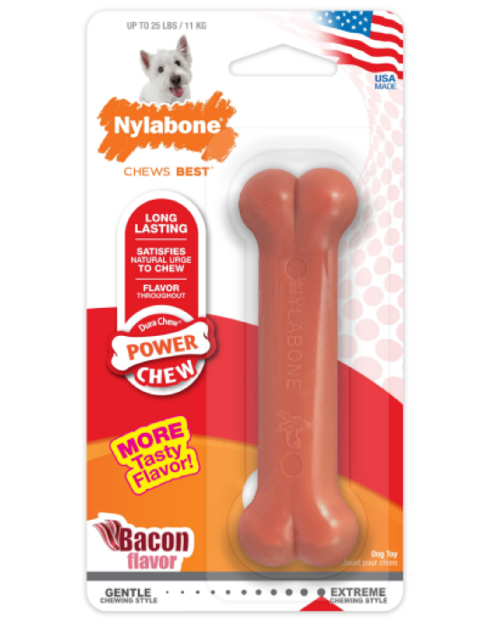 Nylabone NYLABONE DURA CHEW BONE BACON-REGULAR
