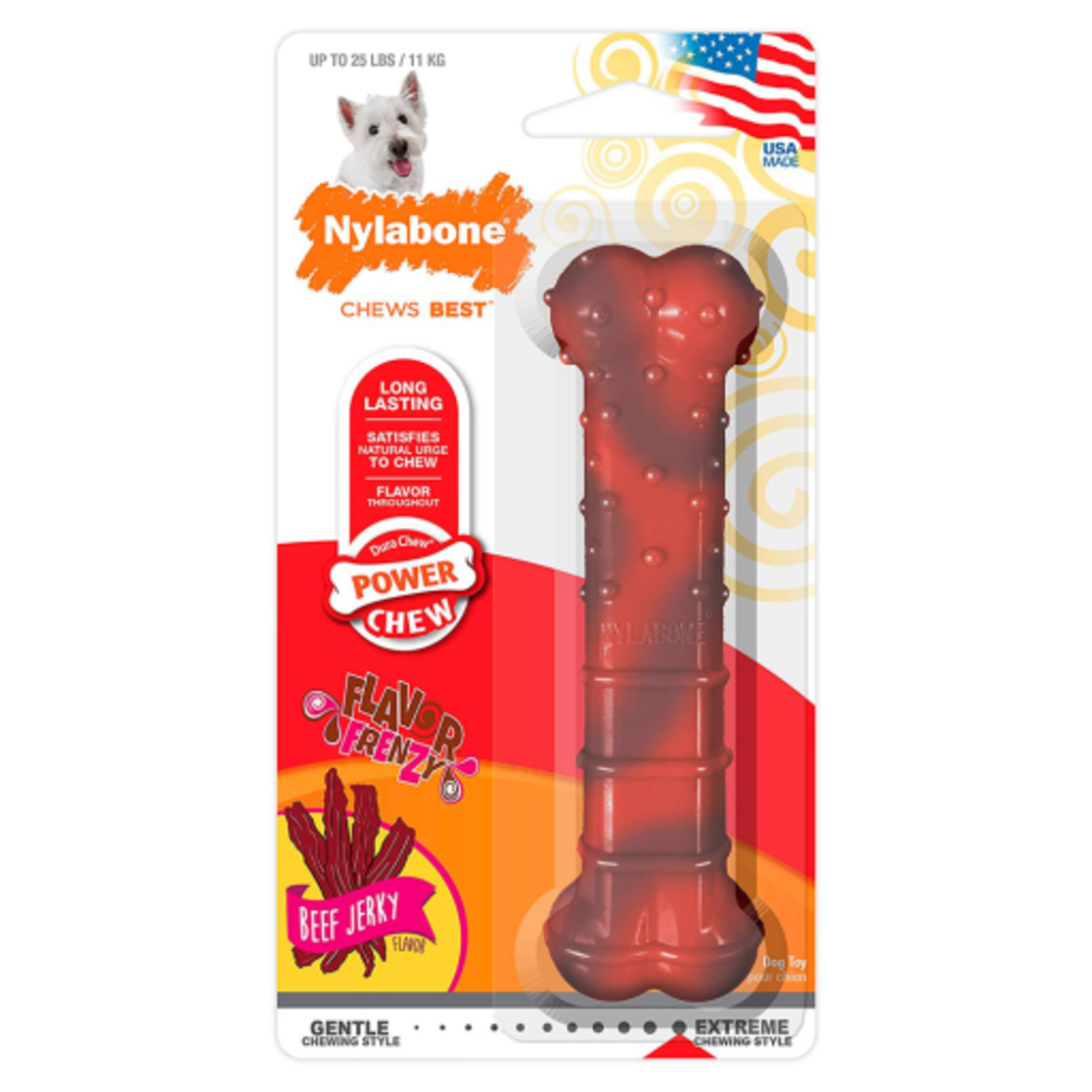 Nylabone Nylabone Flavor Frenzy Power Chew Dog Toy Beef Jerky - Small