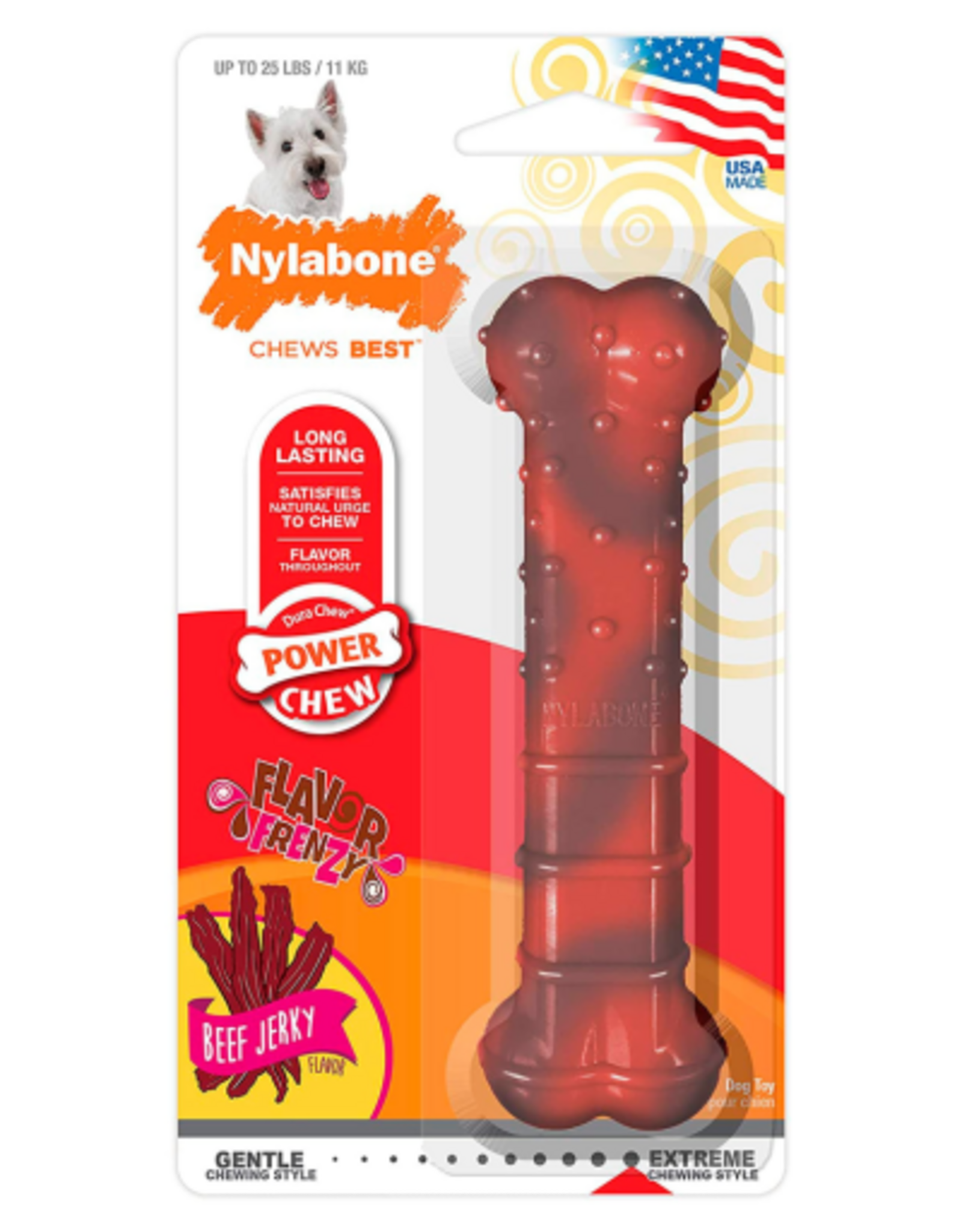 Nylabone Nylabone Flavor Frenzy Power Chew Dog Toy Beef Jerky - Small