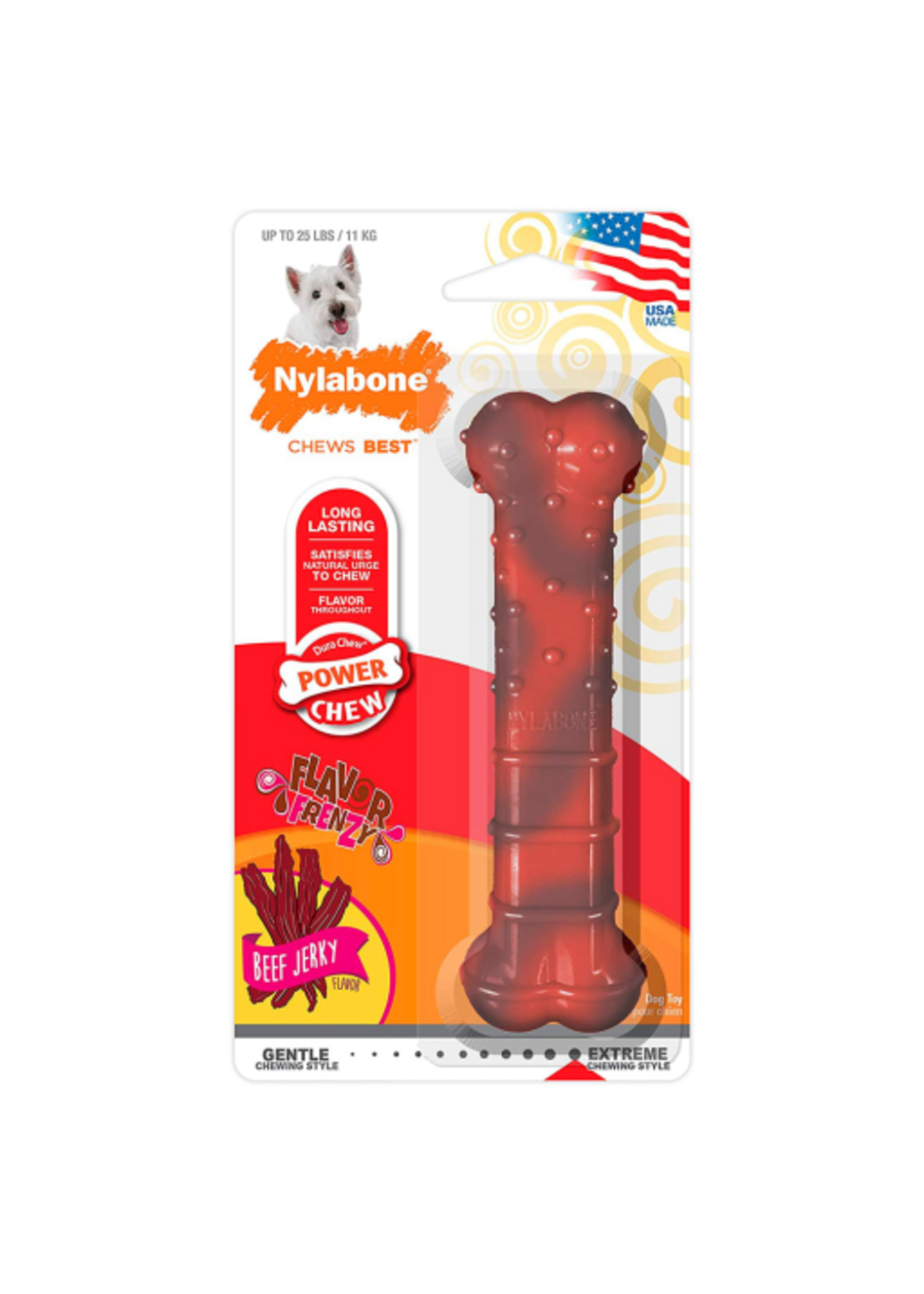 Nylabone Nylabone Flavor Frenzy Power Chew Dog Toy Beef Jerky - Small