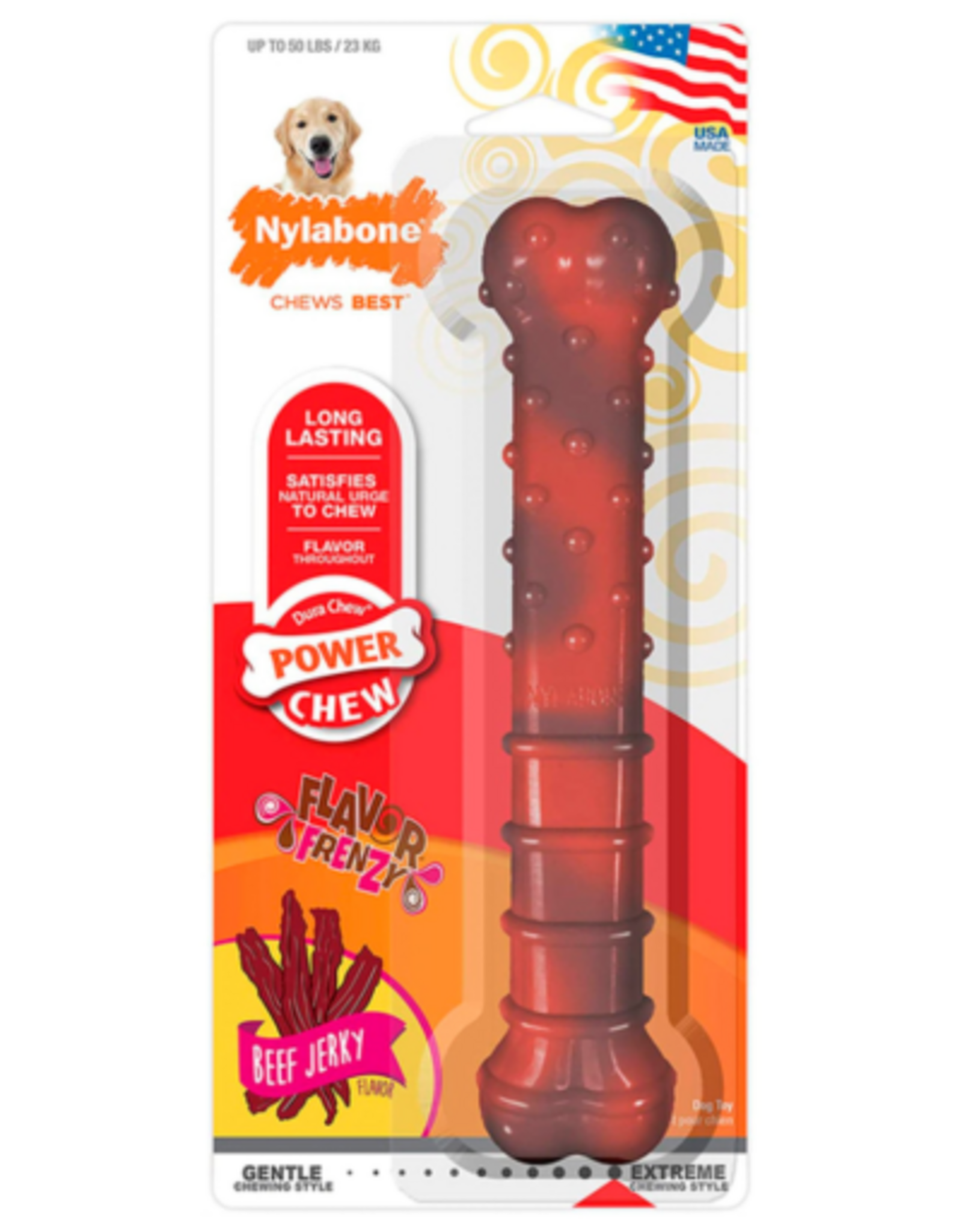 Nylabone Nylabone Flavor Frenzy Power Chew Dog Toy Beef Jerky - Large
