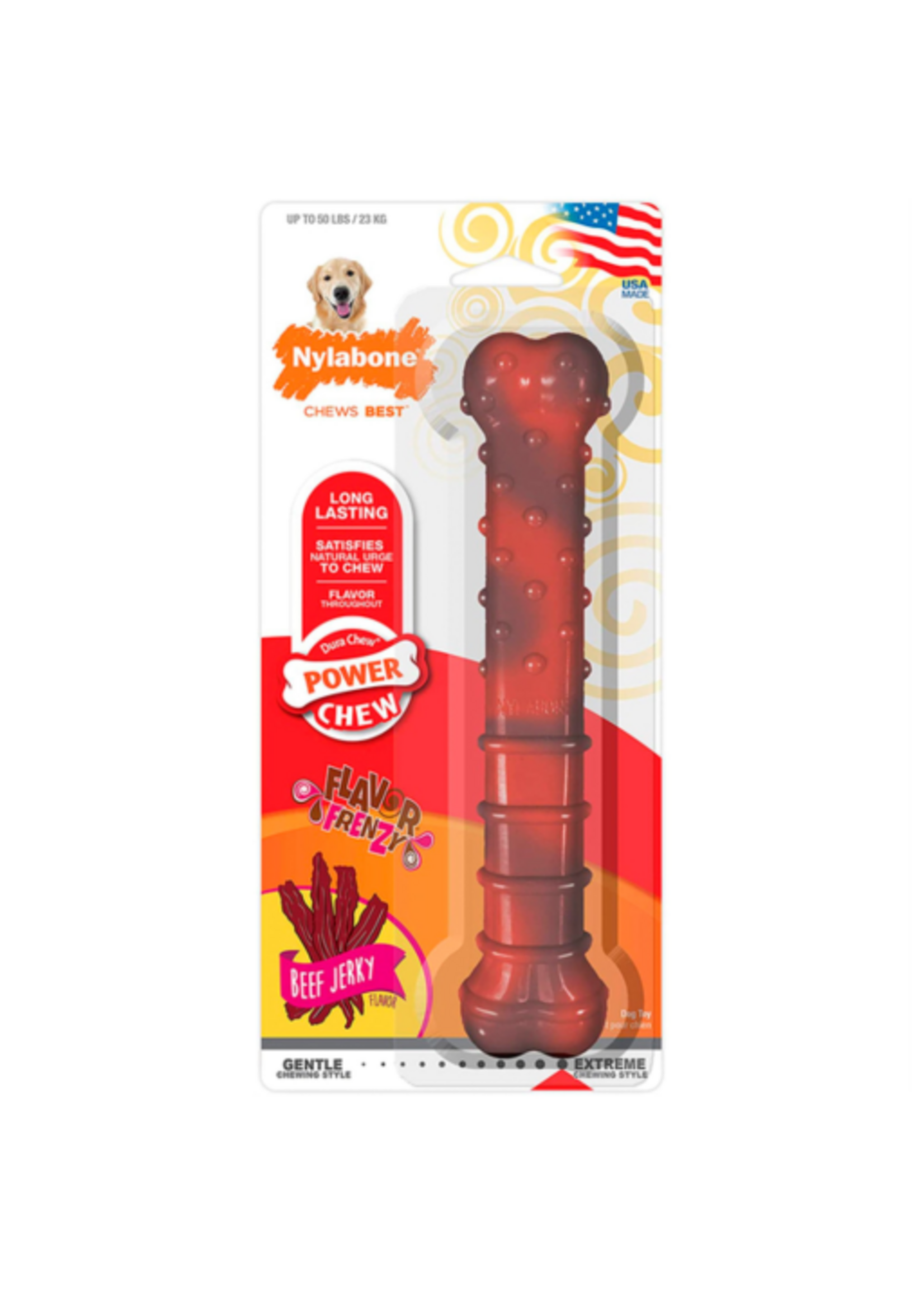 Nylabone Nylabone Flavor Frenzy Power Chew Dog Toy Beef Jerky - Large