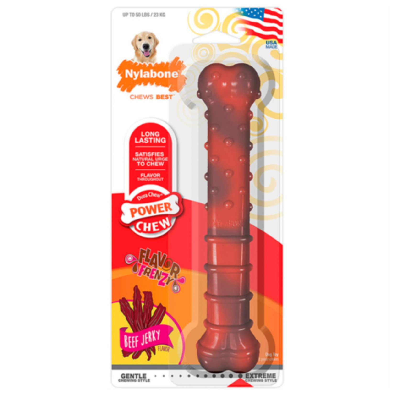 Nylabone Nylabone Flavor Frenzy Power Chew Dog Toy Beef Jerky - Large