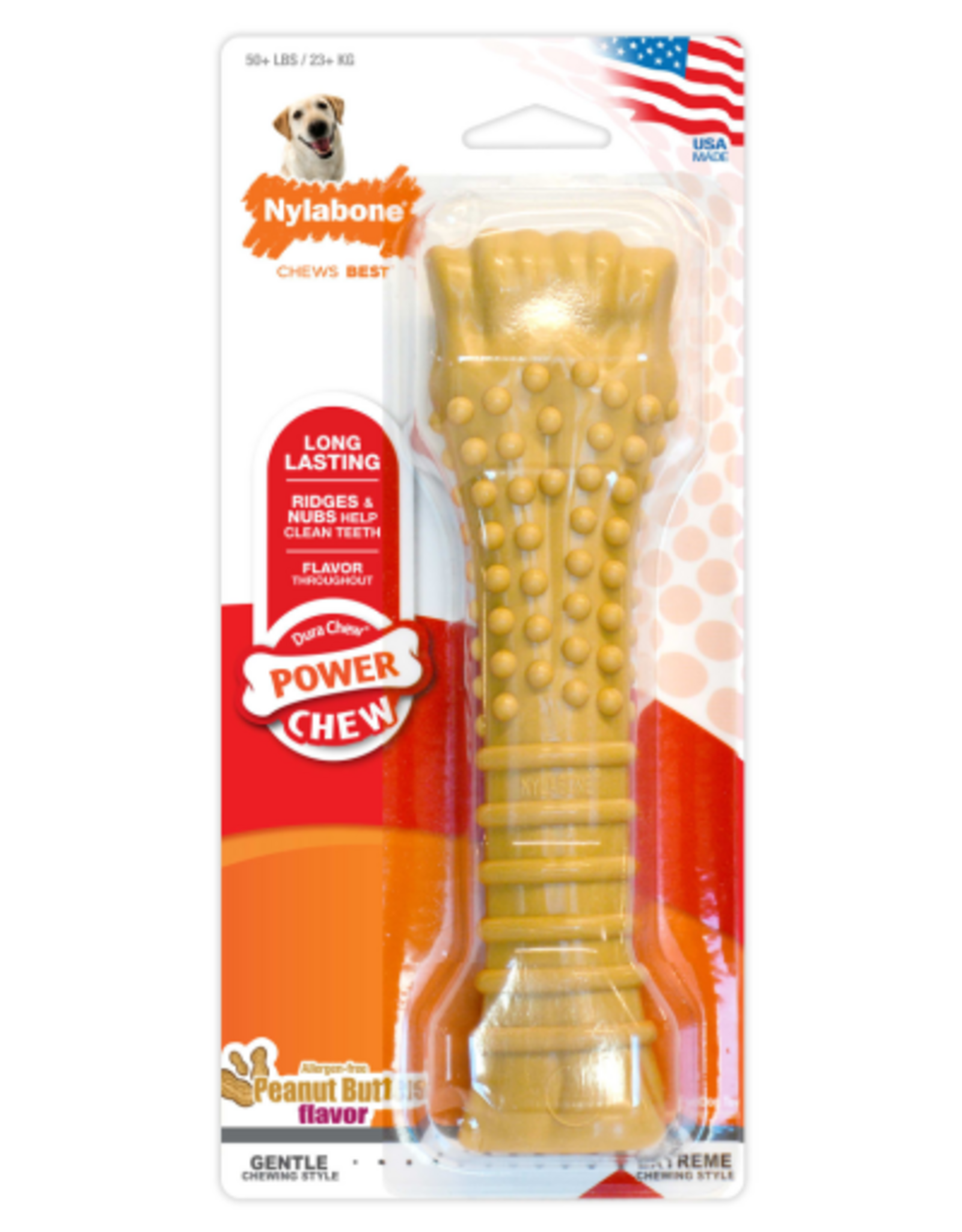 Nylabone Nylabone Dental Bone for Dogs Peanut Butter- X-Large
