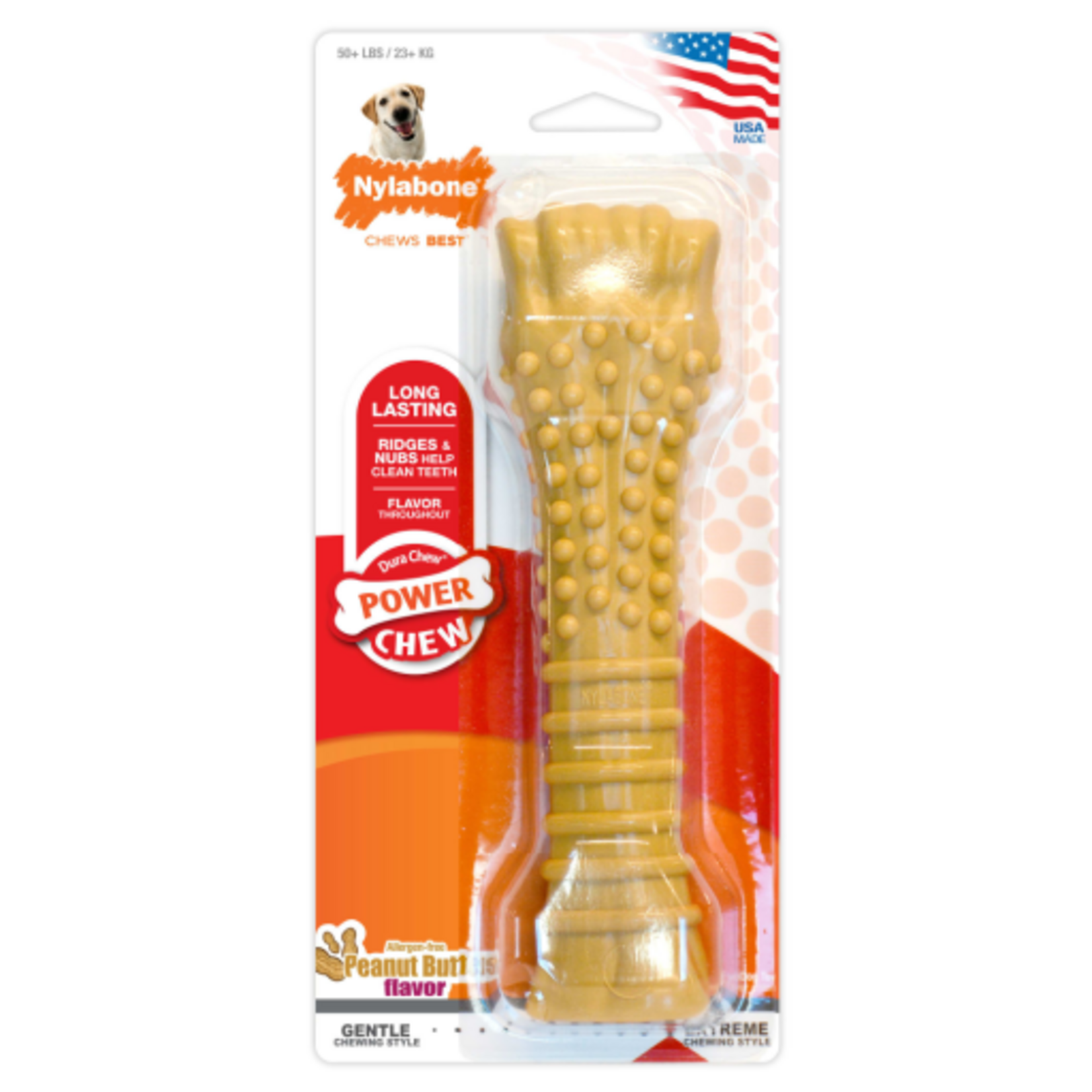 Nylabone Nylabone Dental Bone for Dogs Peanut Butter- X-Large