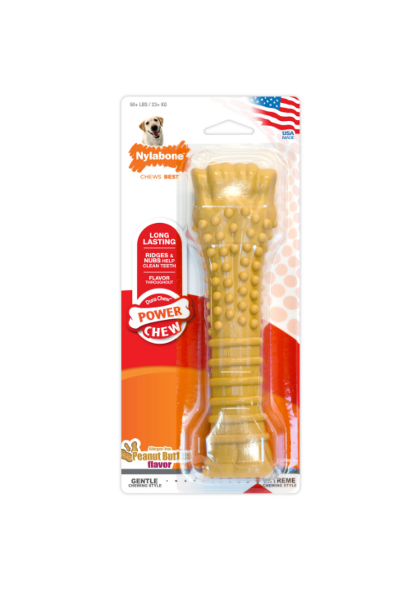Nylabone Nylabone Dental Bone for Dogs Peanut Butter- X-Large