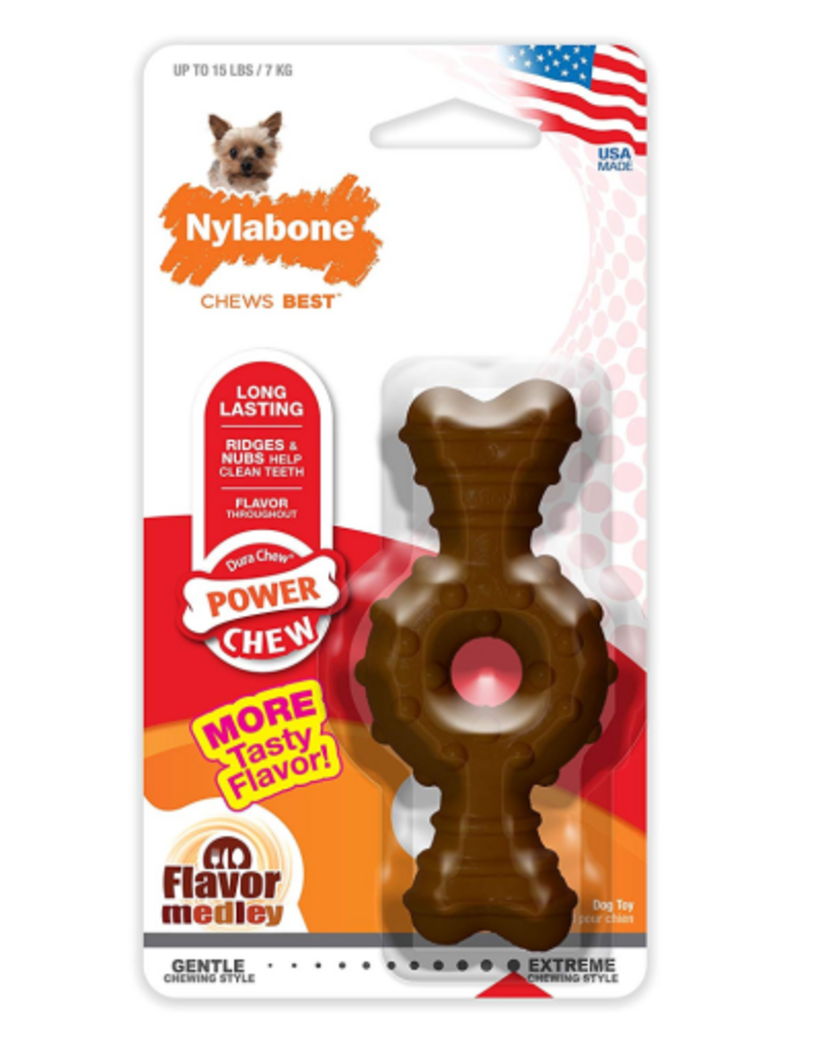 Nylabone Nylabone Power Chew Textured Ring Bone Flavor Medley Dog Toy - X-Small