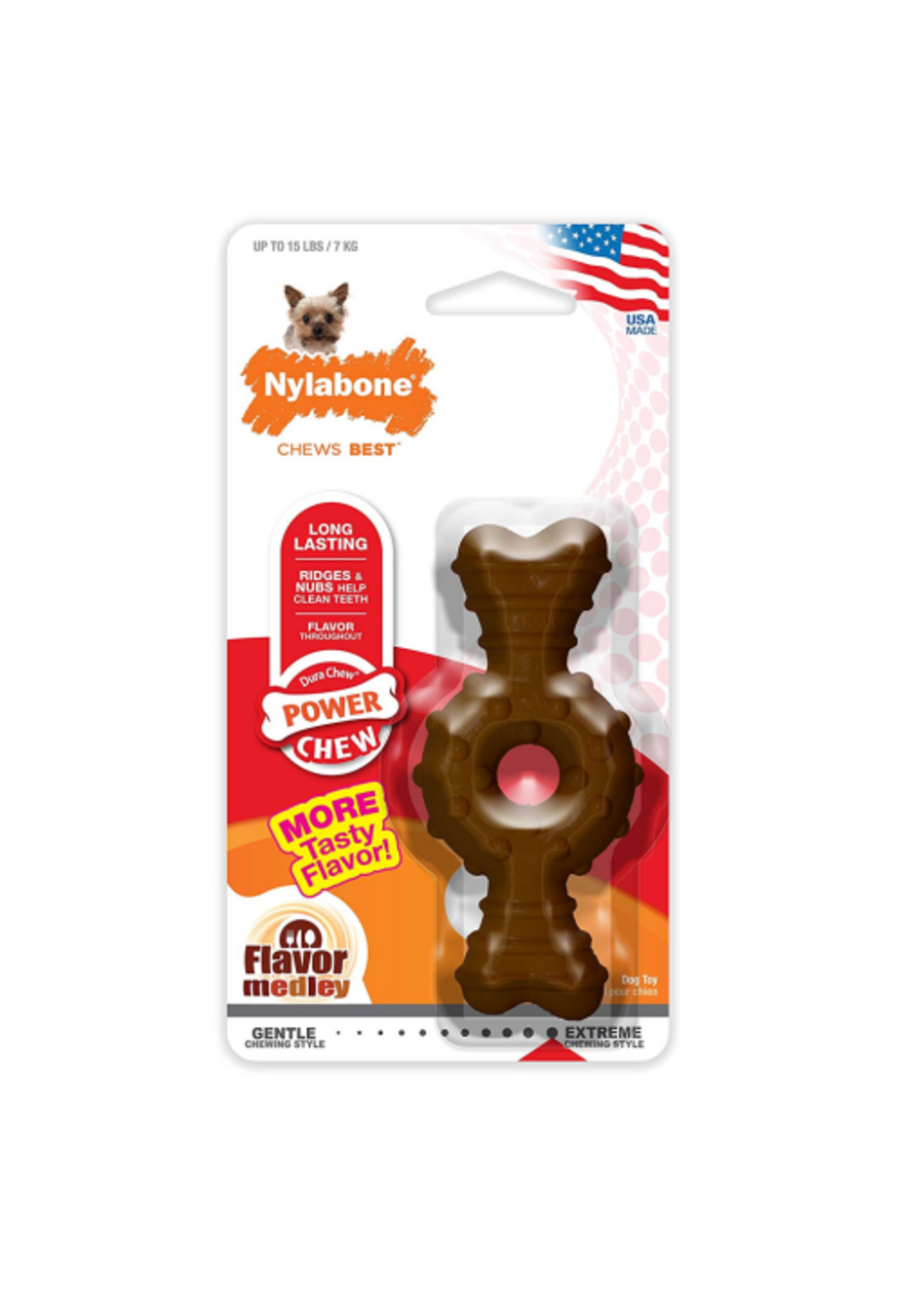 Nylabone Nylabone Power Chew Textured Ring Bone Flavor Medley Dog Toy - X-Small
