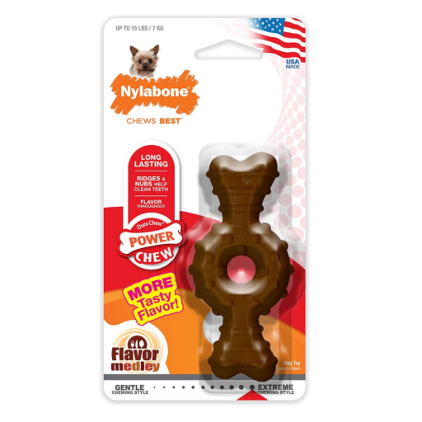 Nylabone Nylabone Power Chew Textured Ring Bone Flavor Medley Dog Toy - X-Small