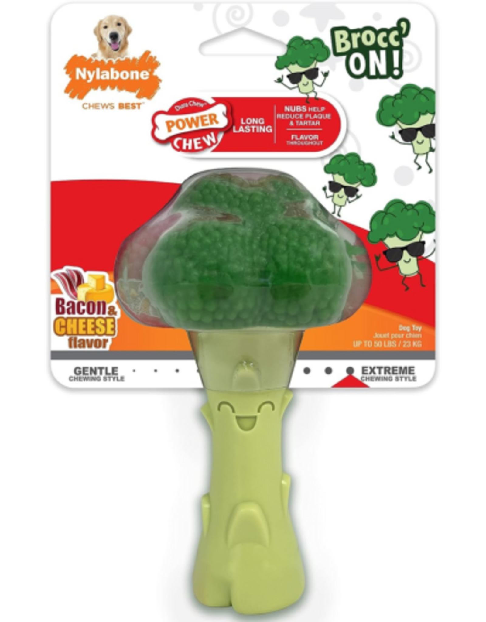 Nylabone Nylabone Power Chew Broccoli Dog Toy Bacon & Cheese - Large