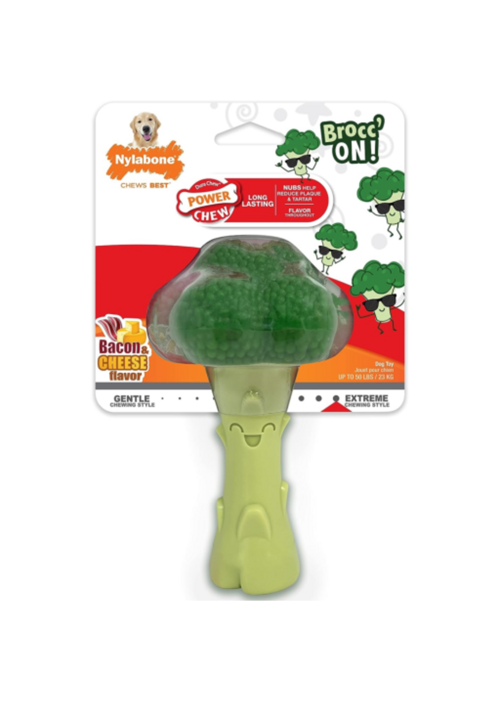 Nylabone Nylabone Power Chew Broccoli Dog Toy Bacon & Cheese - Large