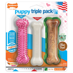 Nylabone Nylabone Puppy Chew Toys & Treat Triple Pack Chicken & Bacon - Small