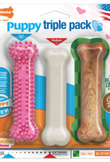 Nylabone Nylabone Puppy Chew Toys & Treat Triple Pack Chicken & Bacon - Small