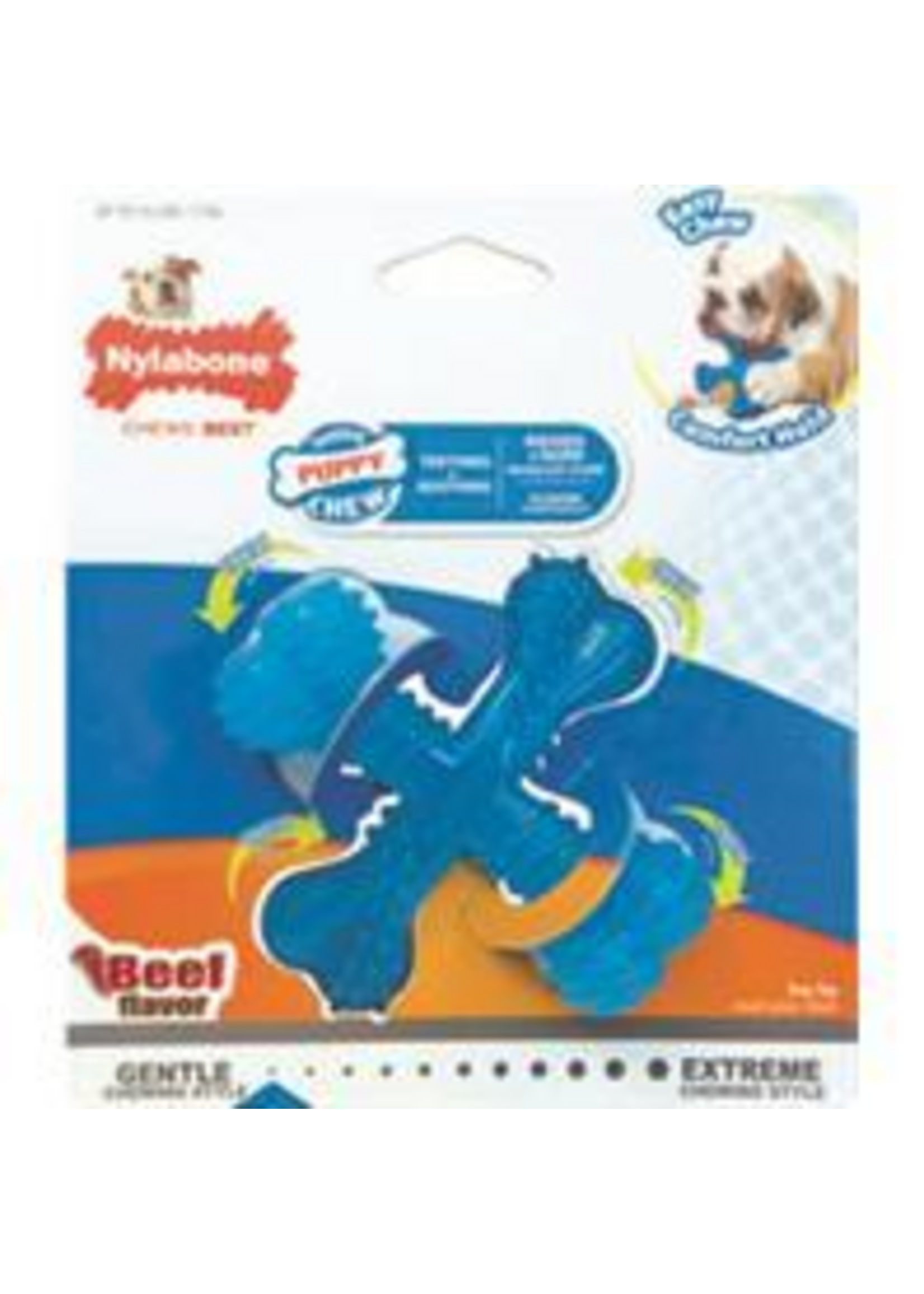 Nylabone Nylabone X Bone Puppy Beef Flavor Dog Toy - Small