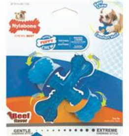 Nylabone Nylabone X Bone Puppy Beef Flavor Dog Toy - Small