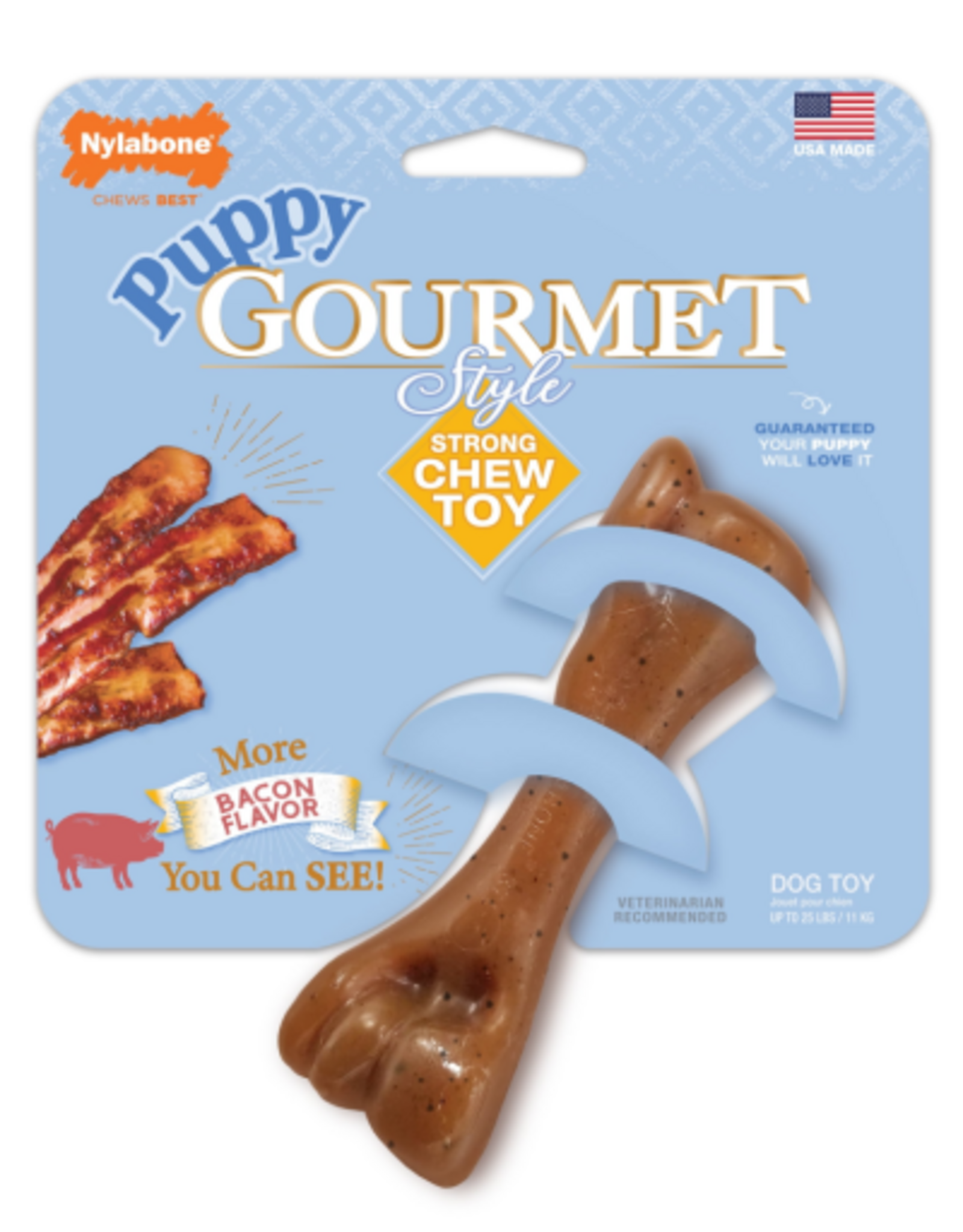 Nylabone Nylabone Gourmet Style Strong Femur Puppy Chew Toy Bacon - Small
