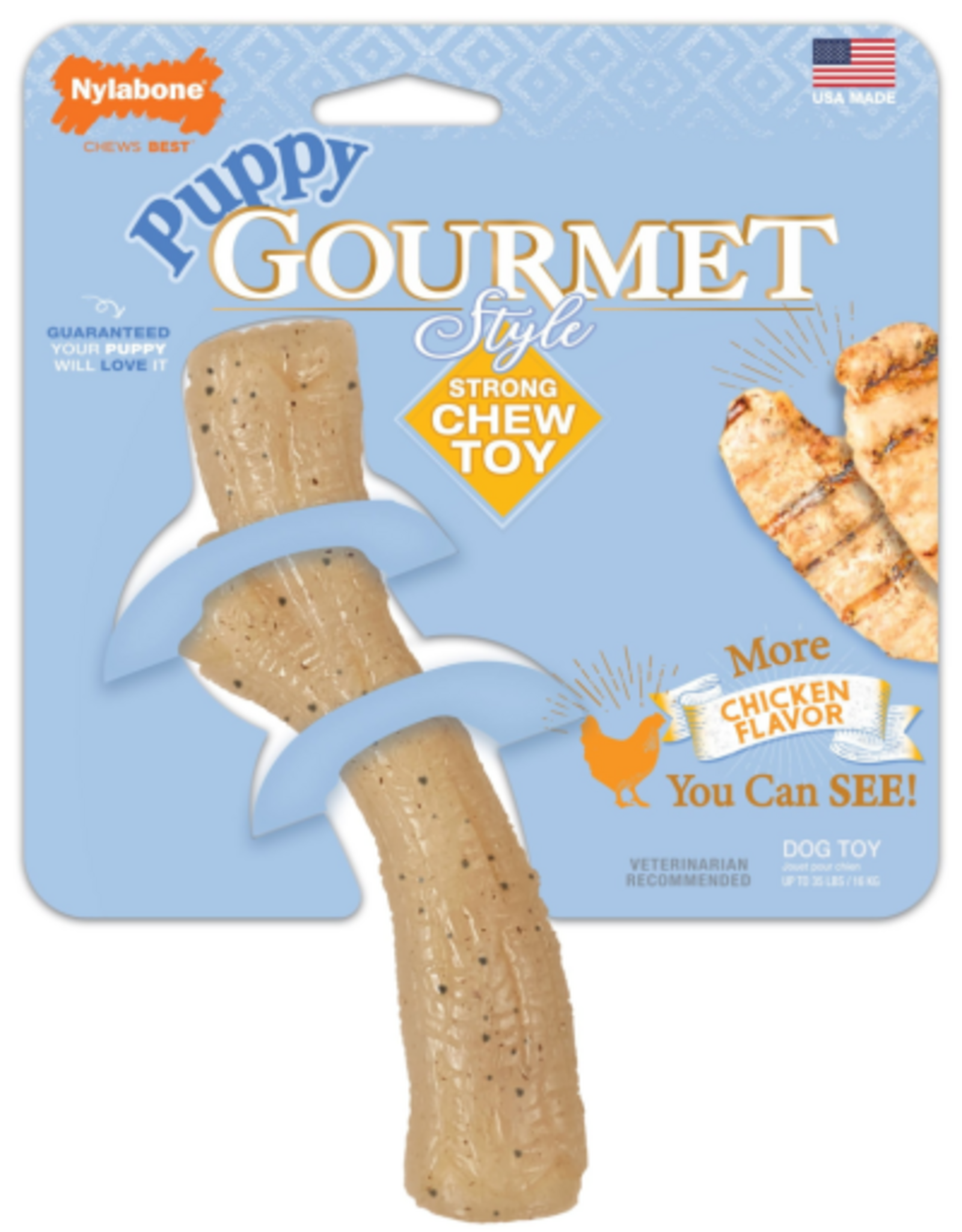 Nylabone Nylabone Gourmet Style Strong Stick Puppy Chew Toy Chicken - Medium