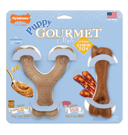 Nylabone Nylabone Puppy Gourmet Style Strong Chew Toy Bacon Peanut Butter - Small