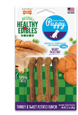 Nylabone Nylabone Healthy Edibles Puppy Chew Treats Turkey & Sweet Potato - X-Small 4 Pack