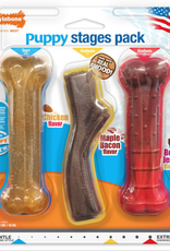 Nylabone Nylabone Puppy Chew Stages Triple Chew Dog Toy Pack Bones - Medium