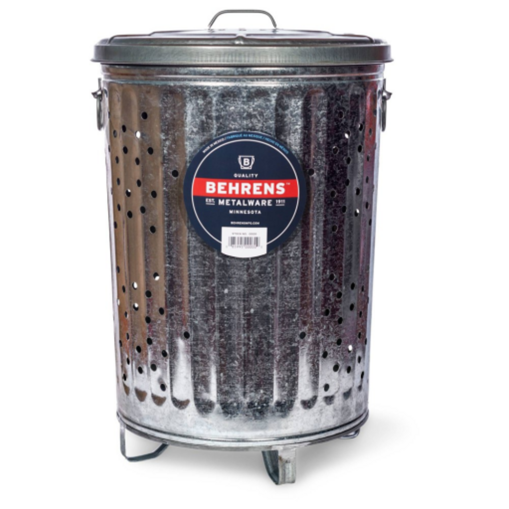 Behrens Behrens Galvanized Steel Composter Burning Can with Lid 20 Gallon