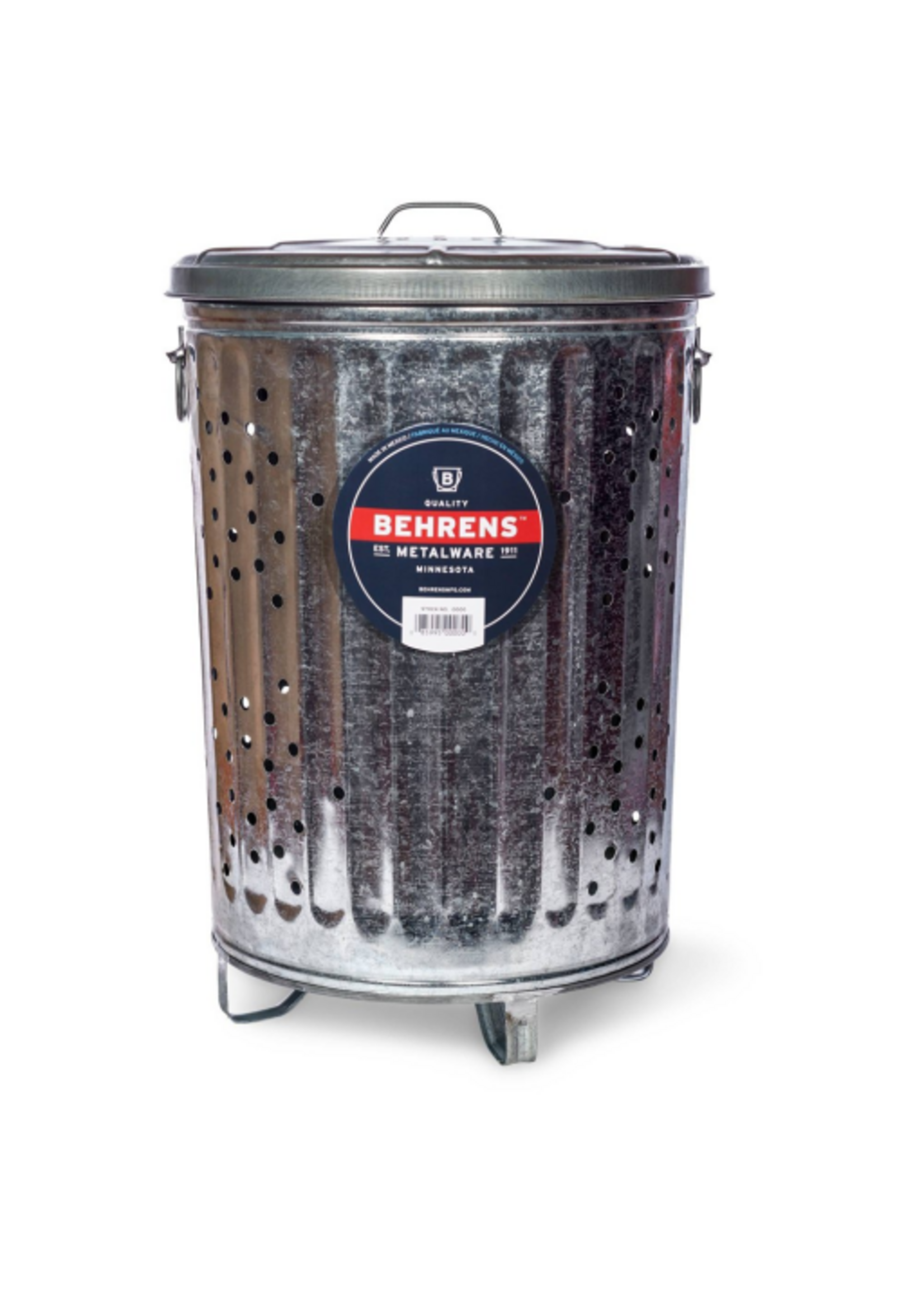 Behrens Behrens Galvanized Steel Composter Burning Can with Lid 20 Gallon