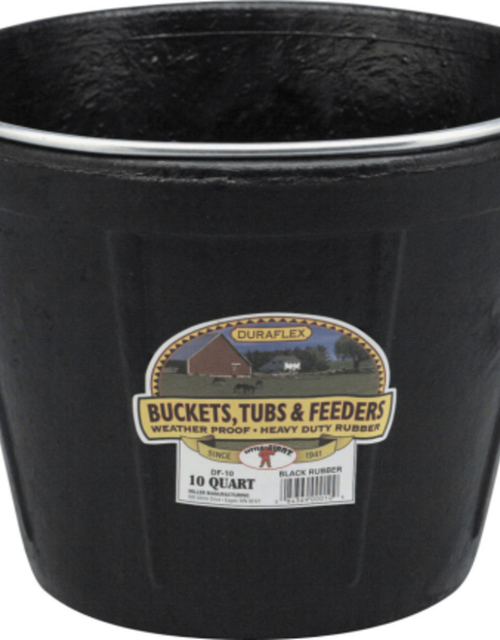 Miller Little Giant Rubber All Purpose Pail Black 10 Quart - DF10