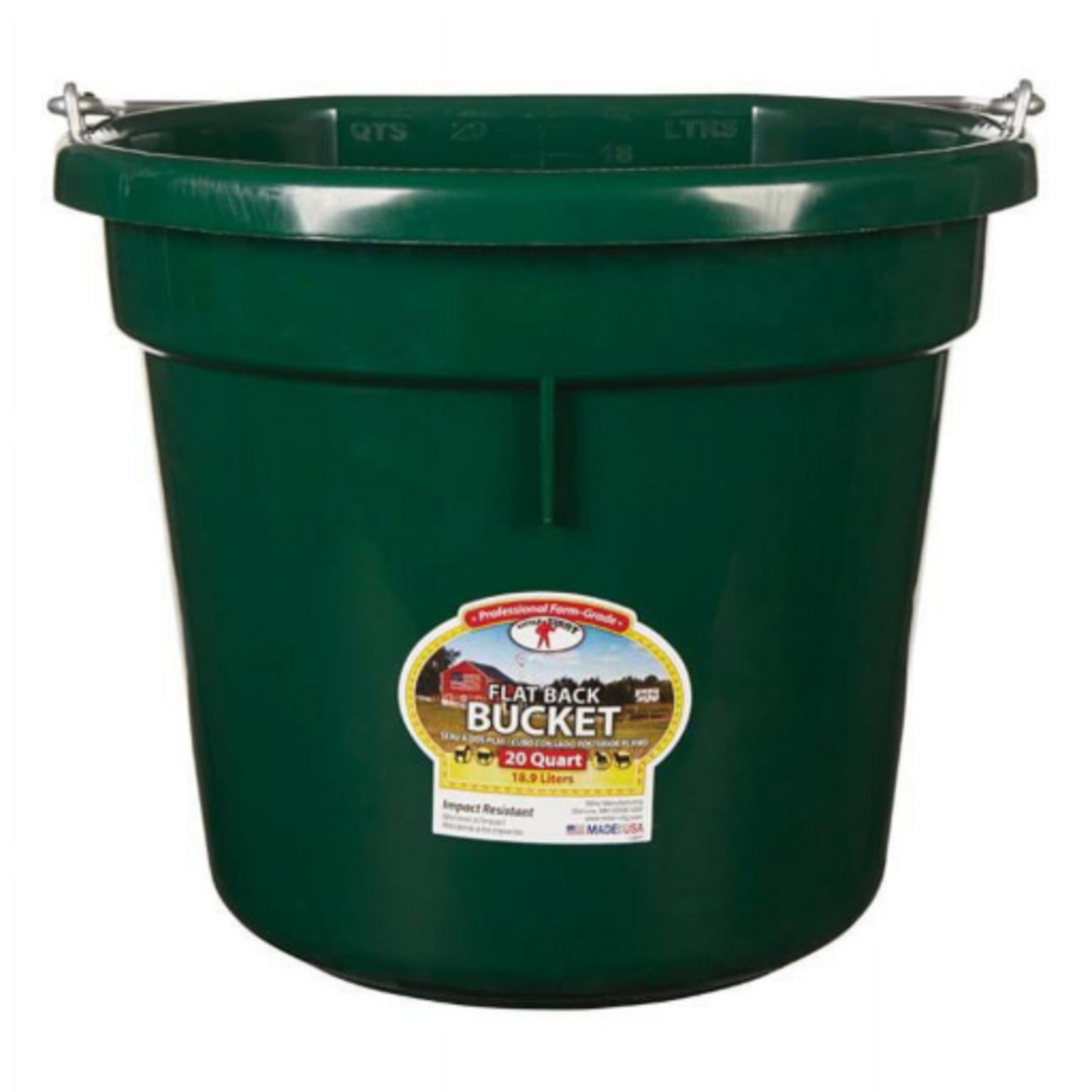 Miller Little Giant 20 qt. Round Plastic Bucket - Green