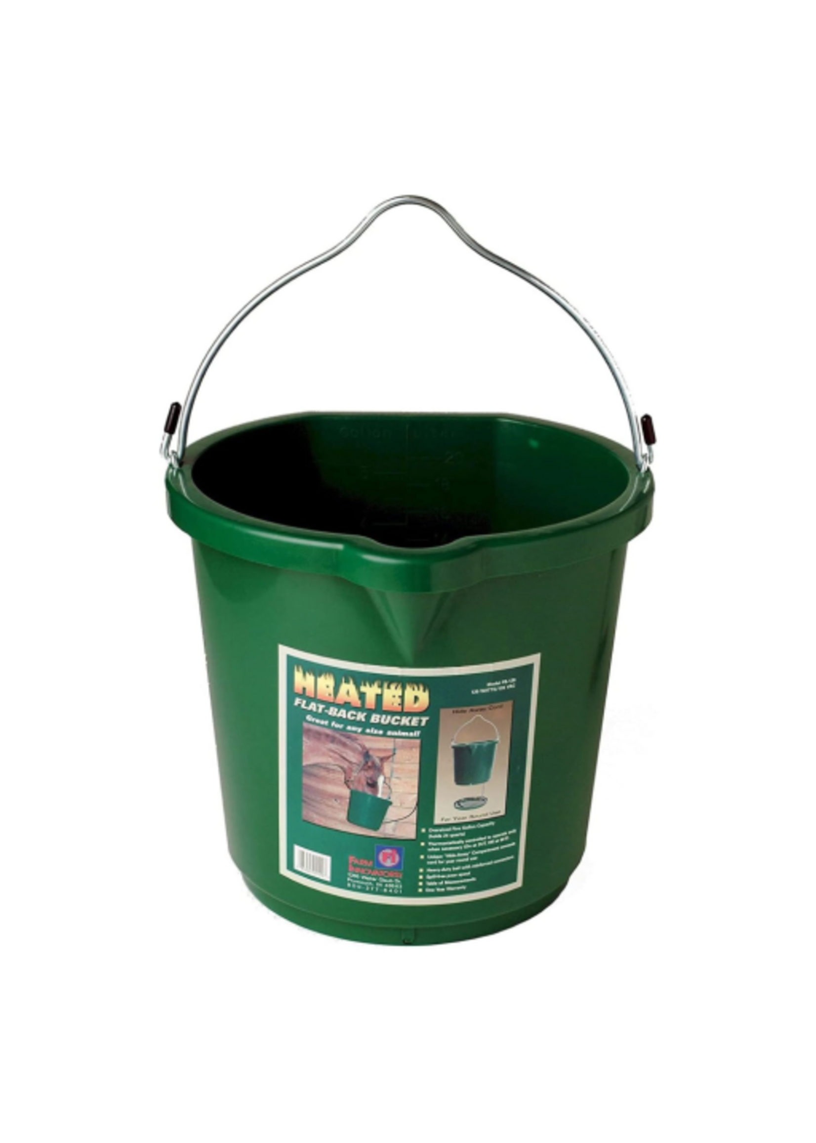 Farm Innovators Farm Innovators Heated Flat Back Bucket Green - 5 Gallon - FB-120