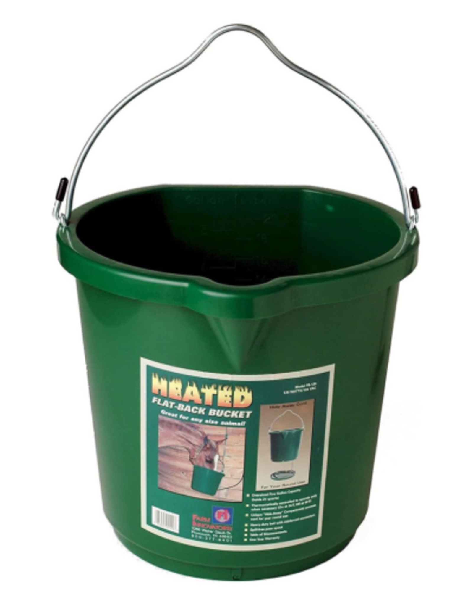 Farm Innovators Farm Innovators Heated Flat Back Bucket Green - 5 Gallon - FB-120