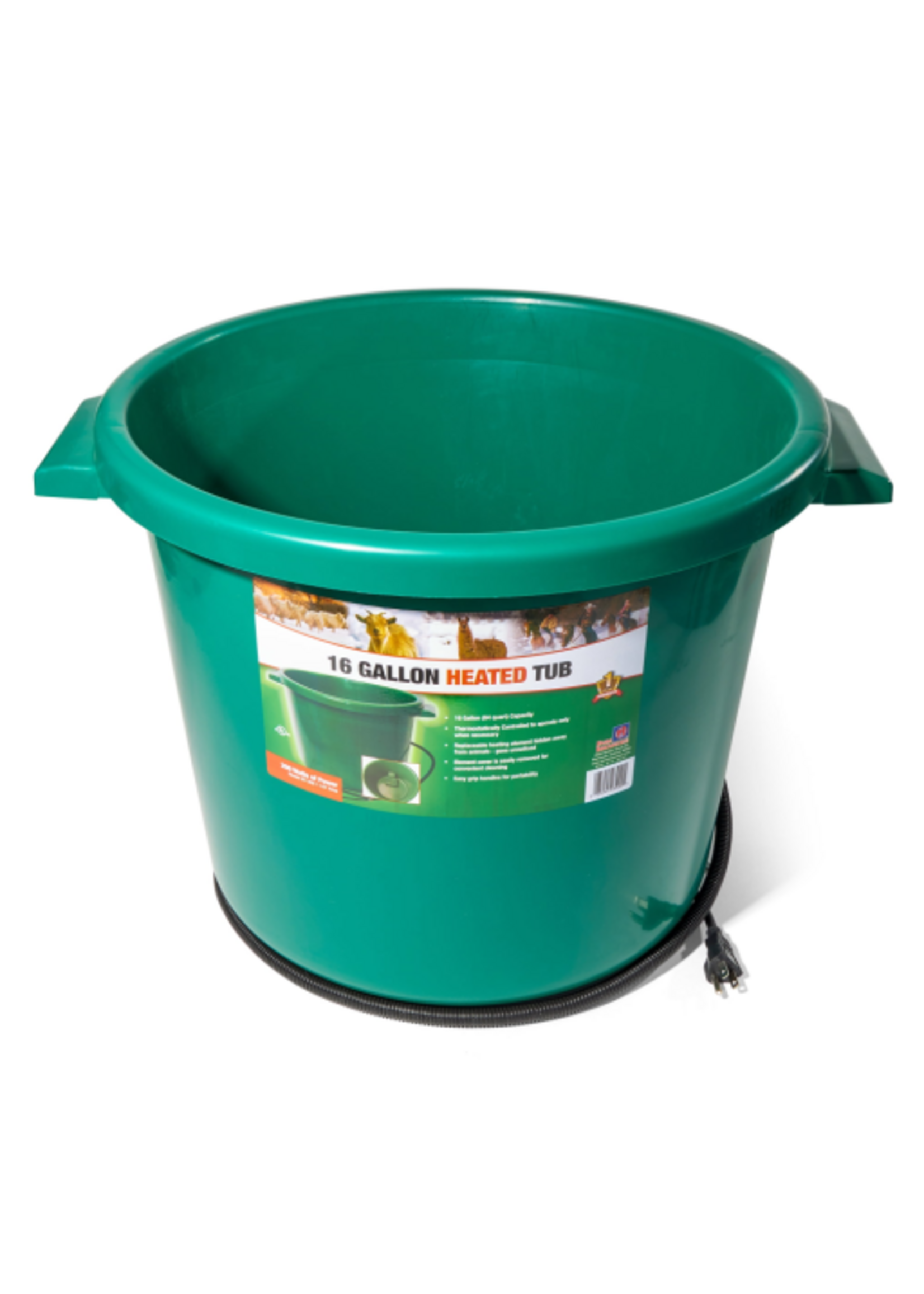 Farm Innovators Farm Innovators Plastic Heated Animal Water Bucket Green - 16 Gallon - HT-200
