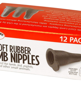 Miller Little Giant Lamb Nursing Bottle Screw On Nipples 12-Pack