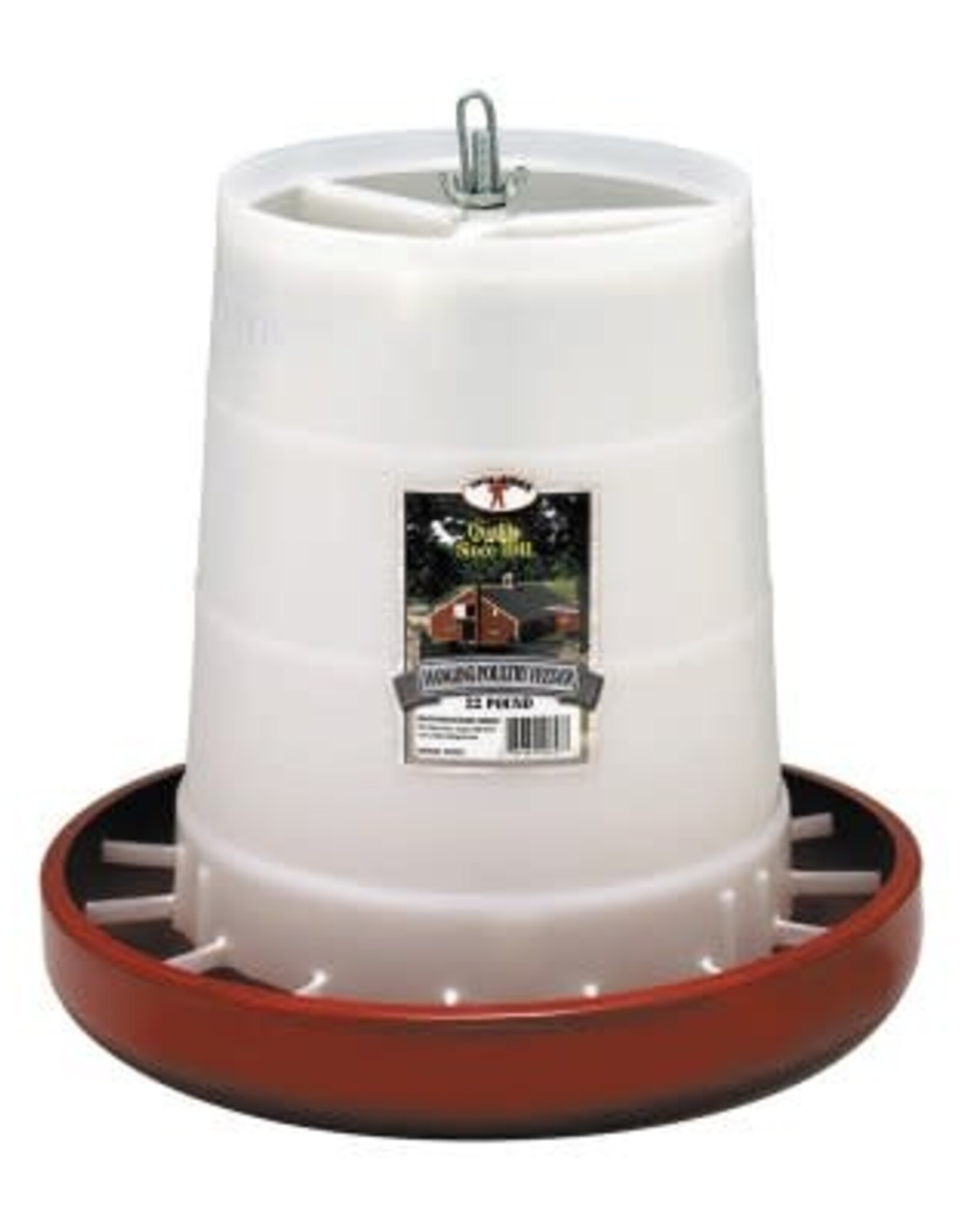 Miller Little Giant Red Plastic Hanging Poultry Feeder - 22 lb