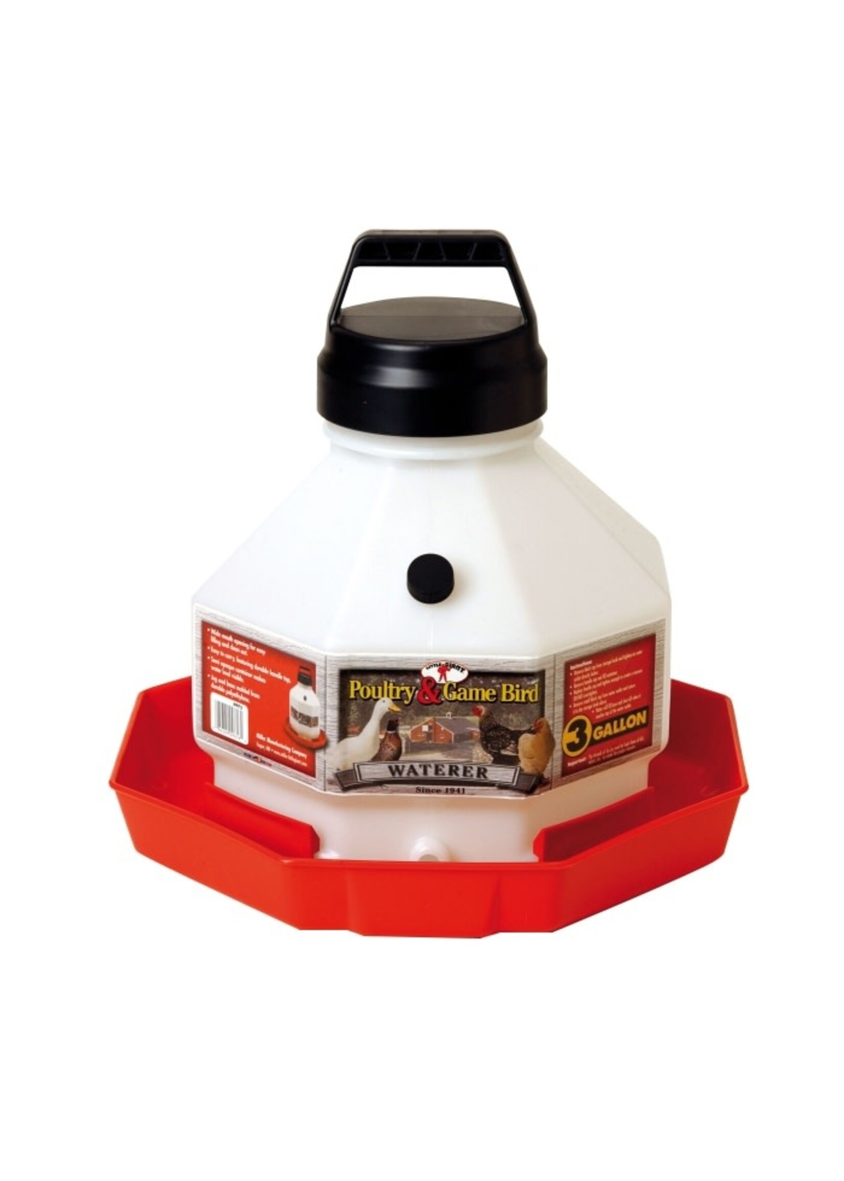 Miller Little Giant Plastic Poultry Waterer - 3 Gallons