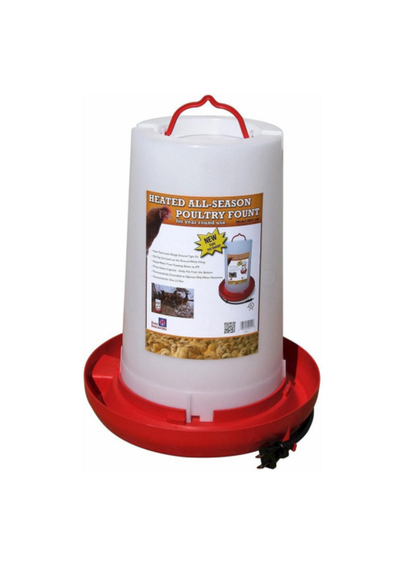Farm Innovators Farm Innovators HPF-100 Heated Plastic Poultry Fountain 3 Gallons