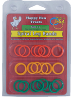 Durvet POULTRY SPIRAL LEG BANDS ASSORTED SIZE 11/24 PACK