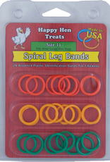 Durvet POULTRY SPIRAL LEG BANDS ASSORTED SIZE 11/24 PACK