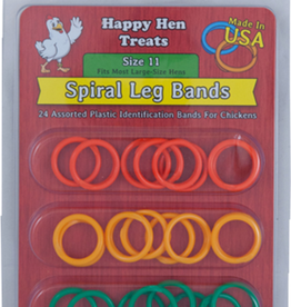 Durvet POULTRY SPIRAL LEG BANDS ASSORTED SIZE 11/24 PACK