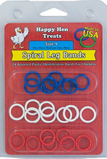 Durvet POULTRY SPIRAL LEG BANDS ASSORTED SIZE 9/24 PACK