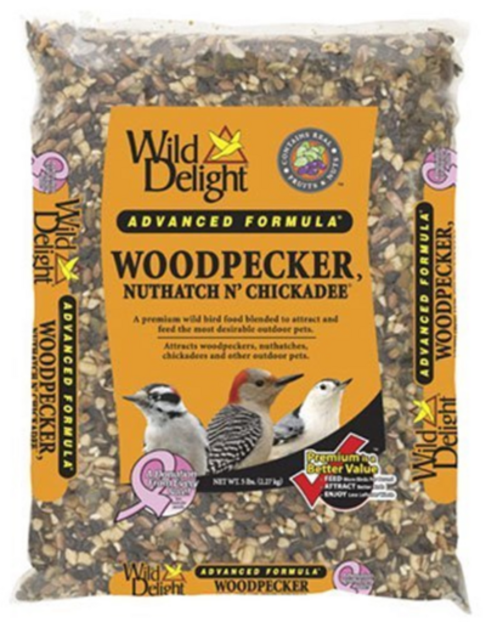 Wild Delight WILD DELIGHT WOODPECKER, NUTHATCH AND CHICKADEE BIRD FOOD 5LBS