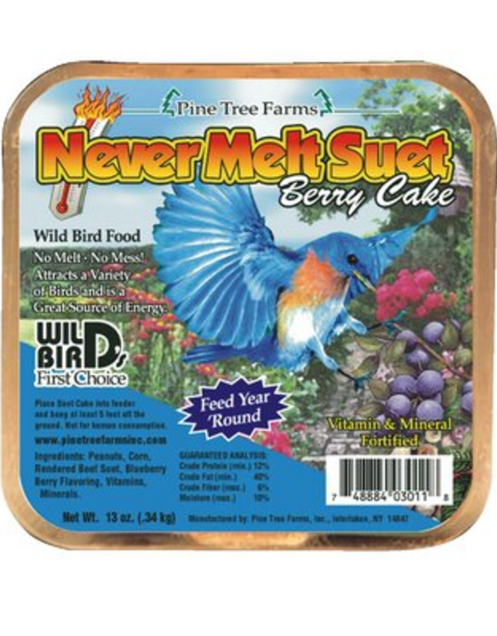 Pine Tree Farms Pine Tree Farms Berry Never Melt Suet Dough Cake - 12 Oz