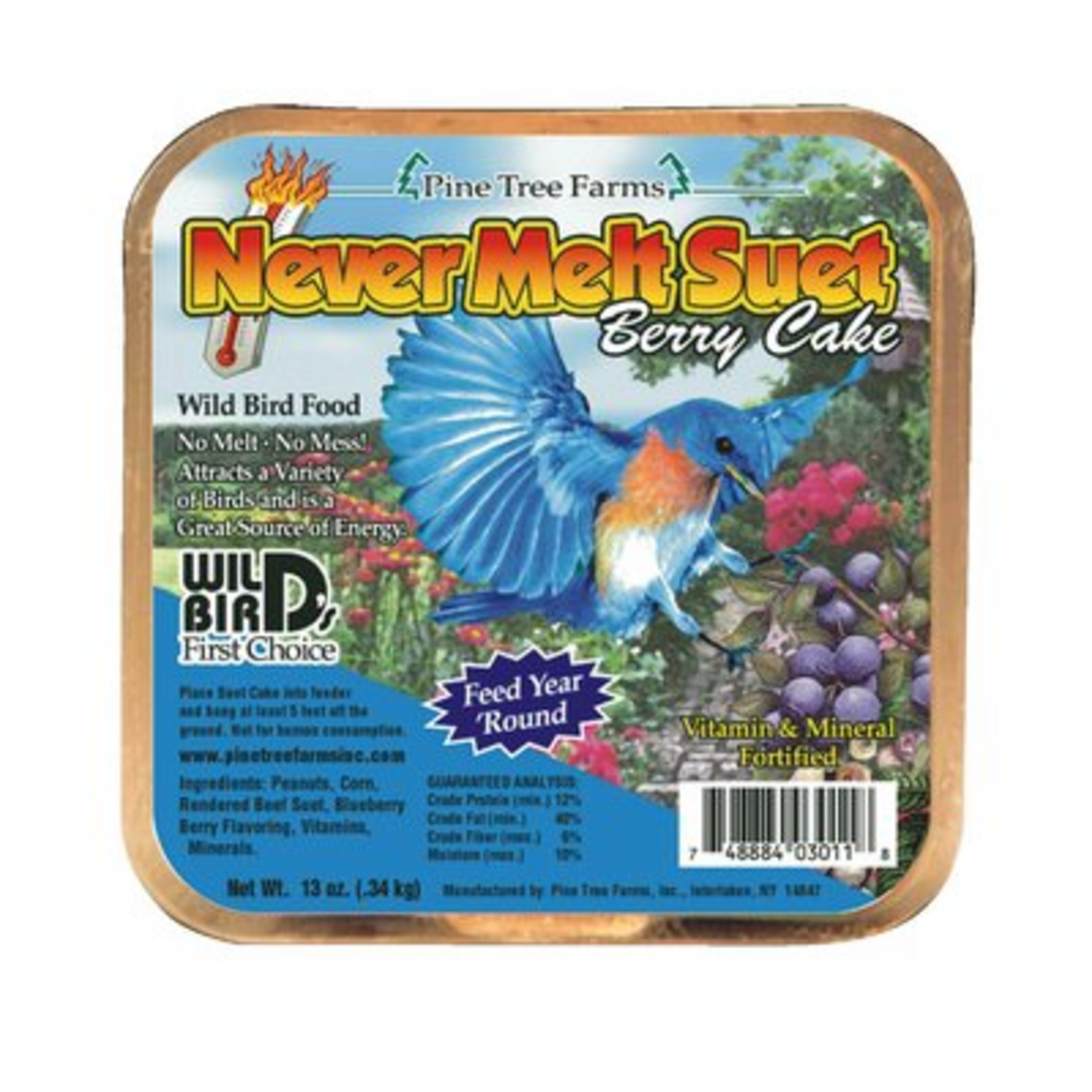 Pine Tree Farms Pine Tree Farms Berry Never Melt Suet Dough Cake - 12 Oz