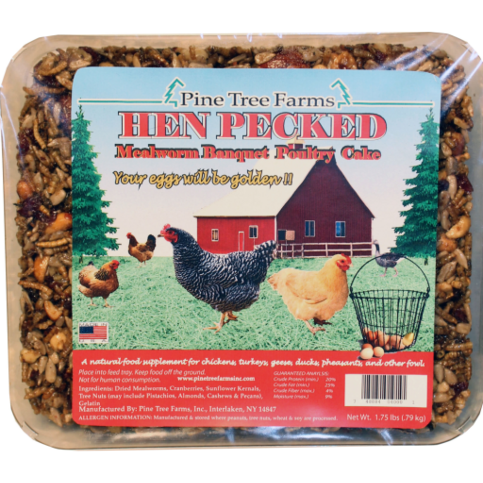 Pine Tree Farms Pine Tree Farms Hen Pecked Mealworm Poultry Cake 1.75 lbs