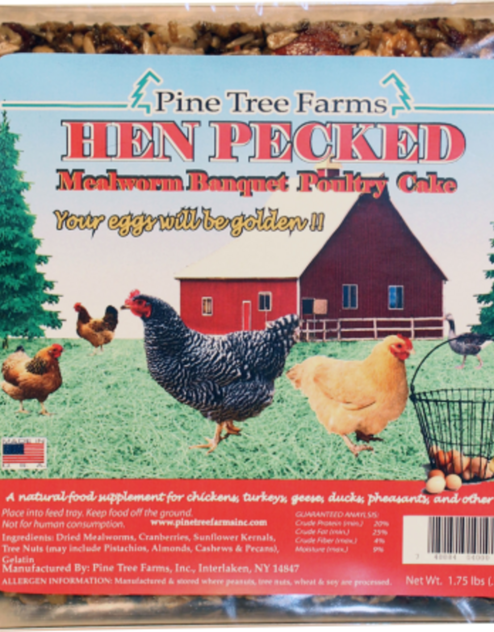 Pine Tree Farms Pine Tree Farms Hen Pecked Mealworm Poultry Cake 1.75 lbs