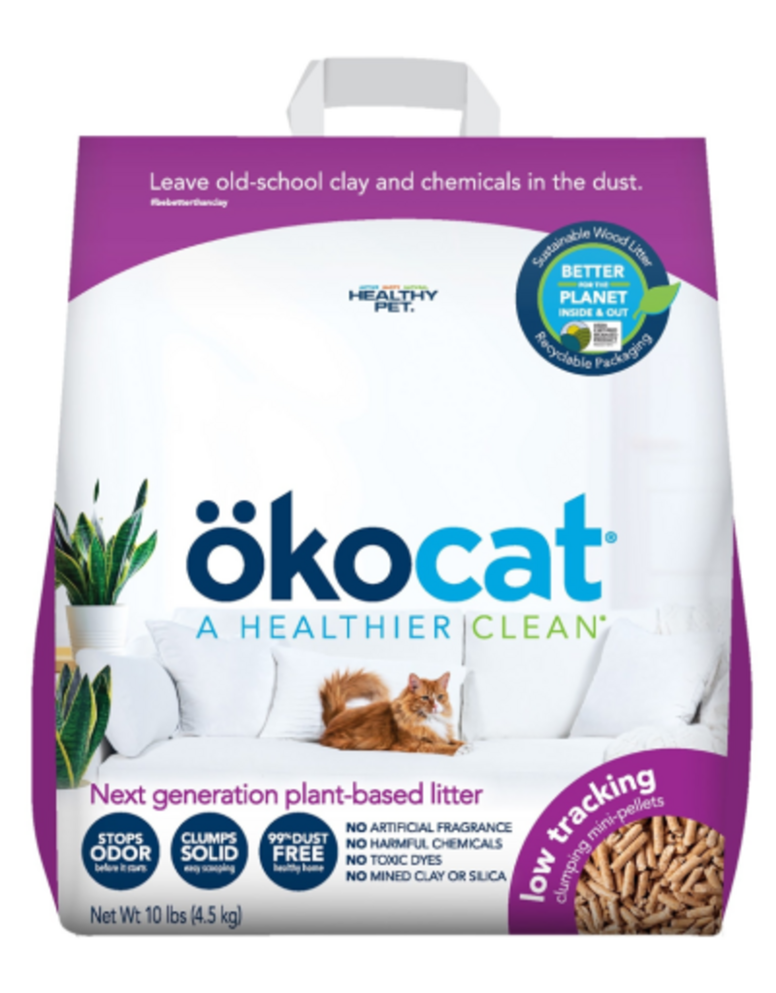 OKOCAT LONG HAIR CLUMPING WOOD CAT LITTER 10.6#