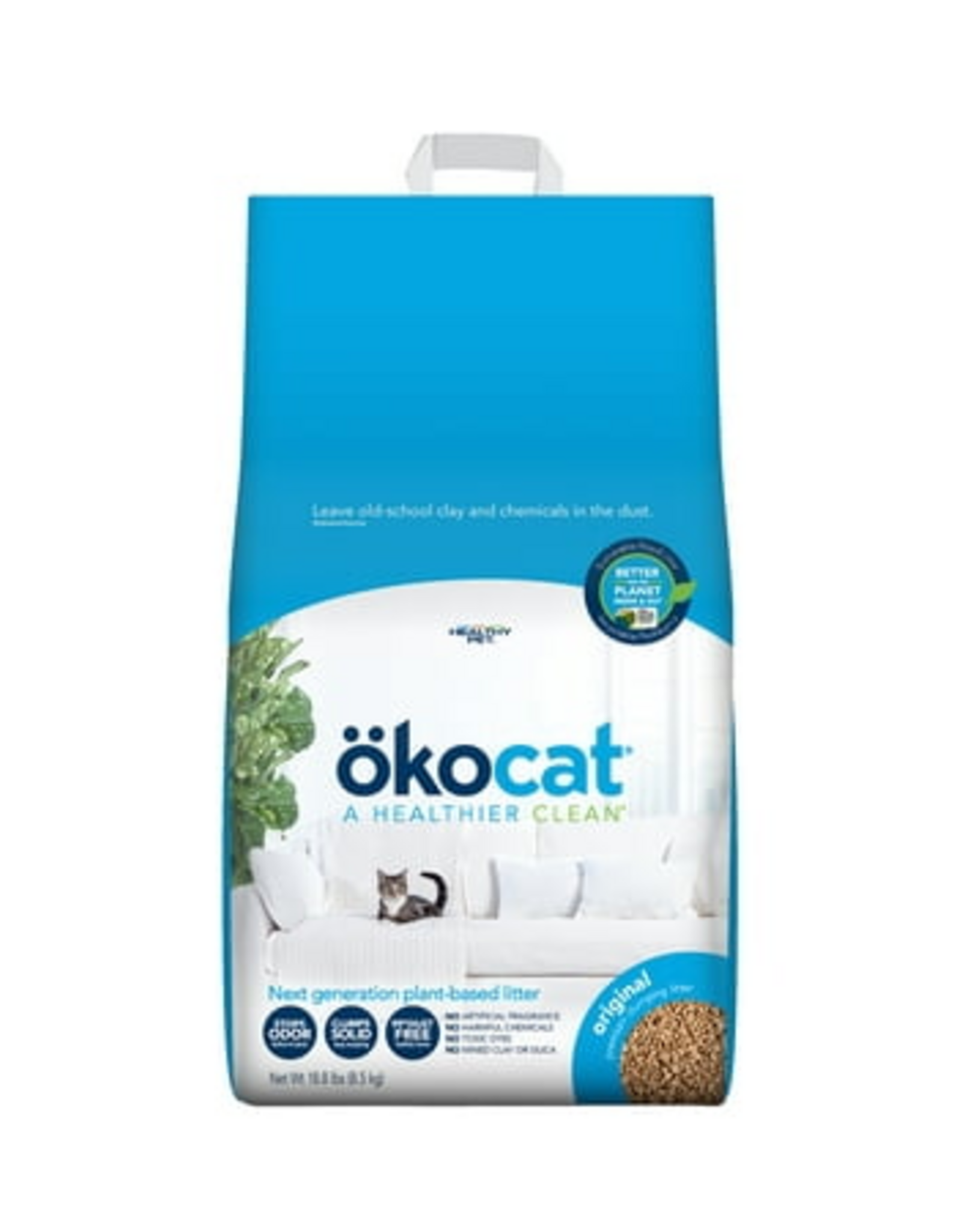 Okocat Original Premium Clumping Wood Cat Litter, 18.8 Lbs.